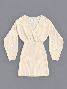 Tularosa Ivory Knit Wrap Mini Dress – Size L